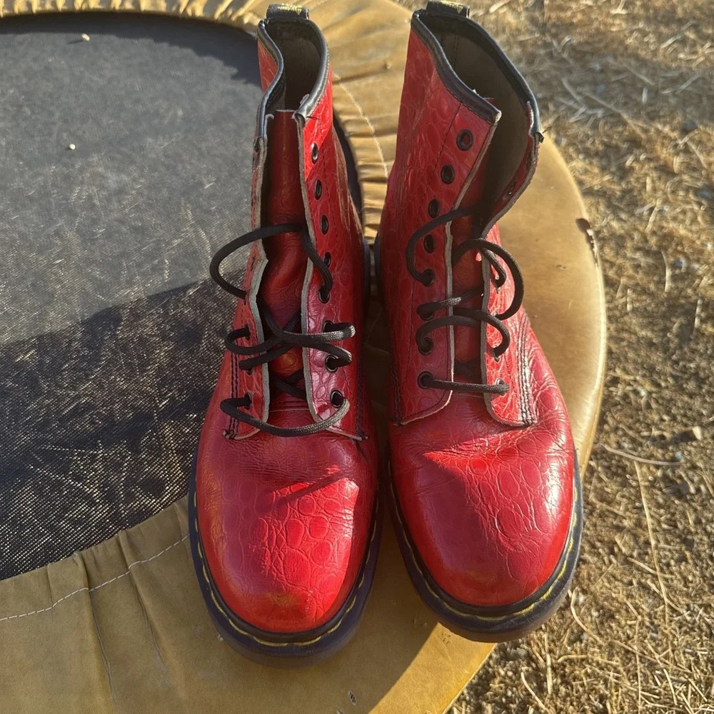 vintage dr martens made in england Boots Red Crocs UK 11 / US 12 Rare Biker Punk